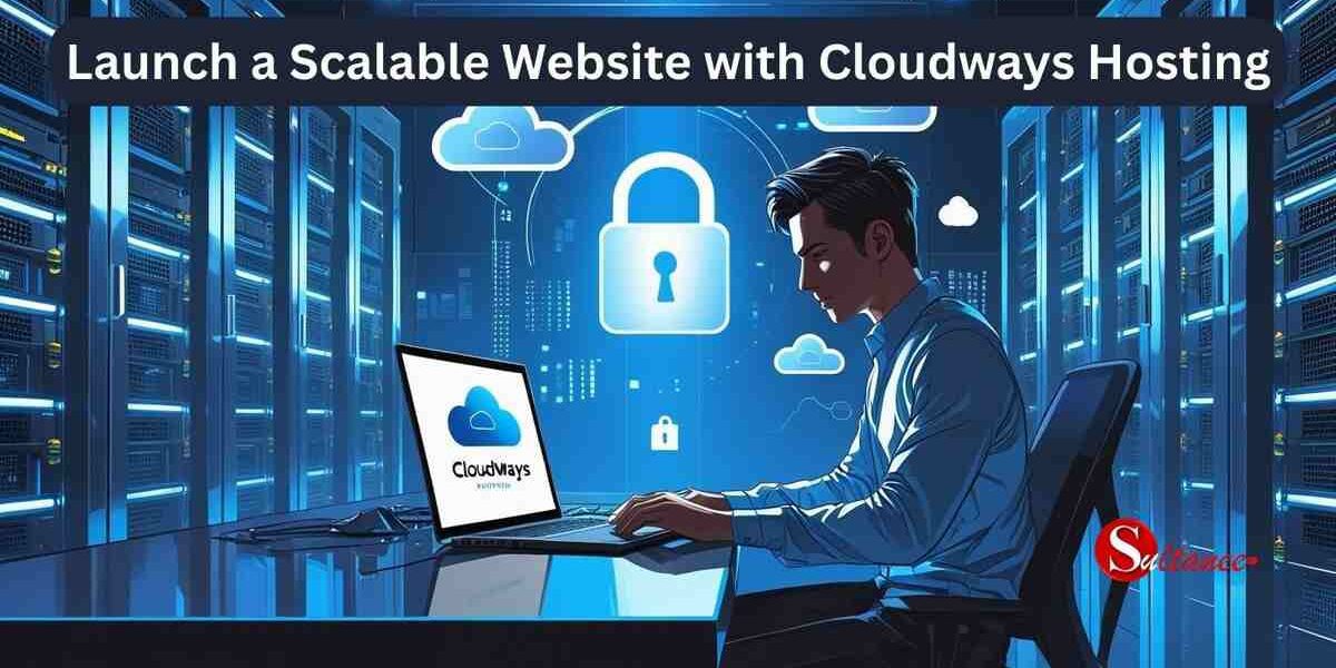 Cloudways hosting plan visual with cloud servers and secure website setup