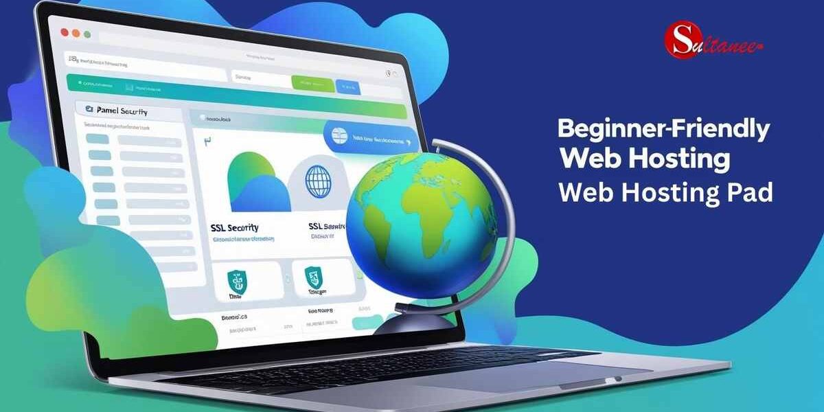 Web Hosting Pad hosting dashboard with cPanel, SSL icon, and beginner website setup